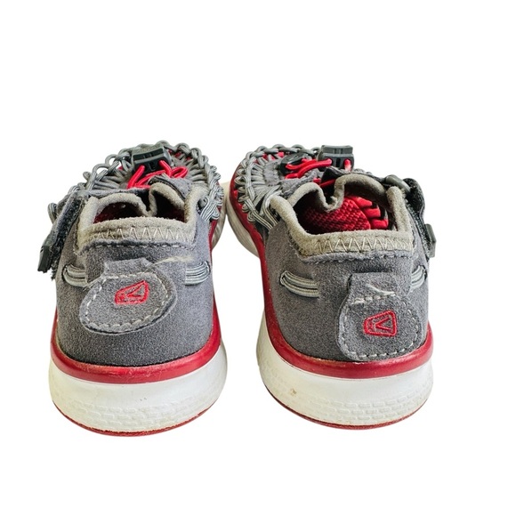 KEEN Uneek Gray Red Closed Toe Woven Sandals Big Boys Size 10 - Picture 3 of 11